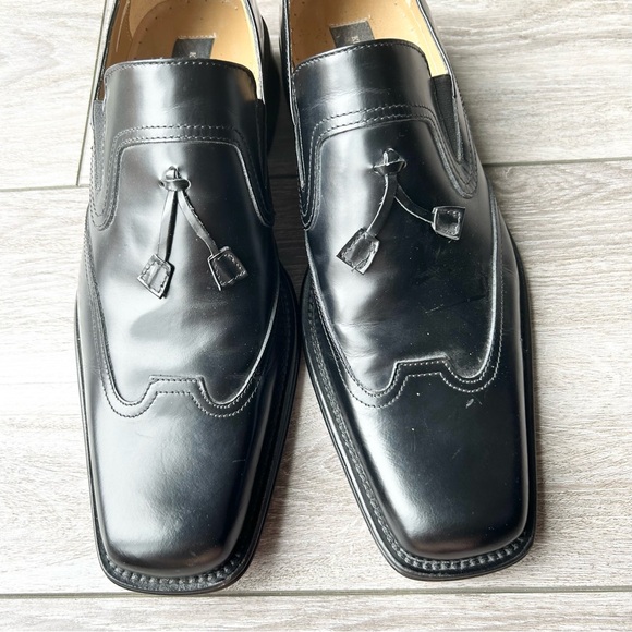 Kenneth Cole Black Leather Square Tod Tassel Loafer - Picture 3 of 16